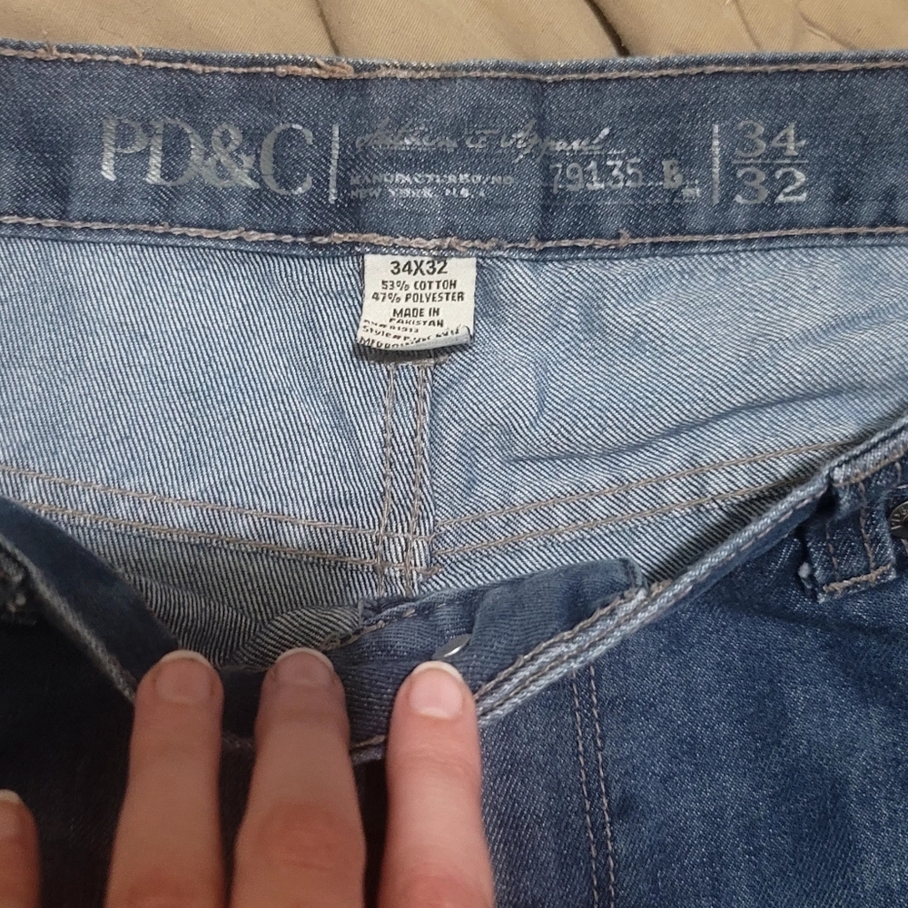 PD&C Men's Straight Blue Jeans - Picture 2 of 4